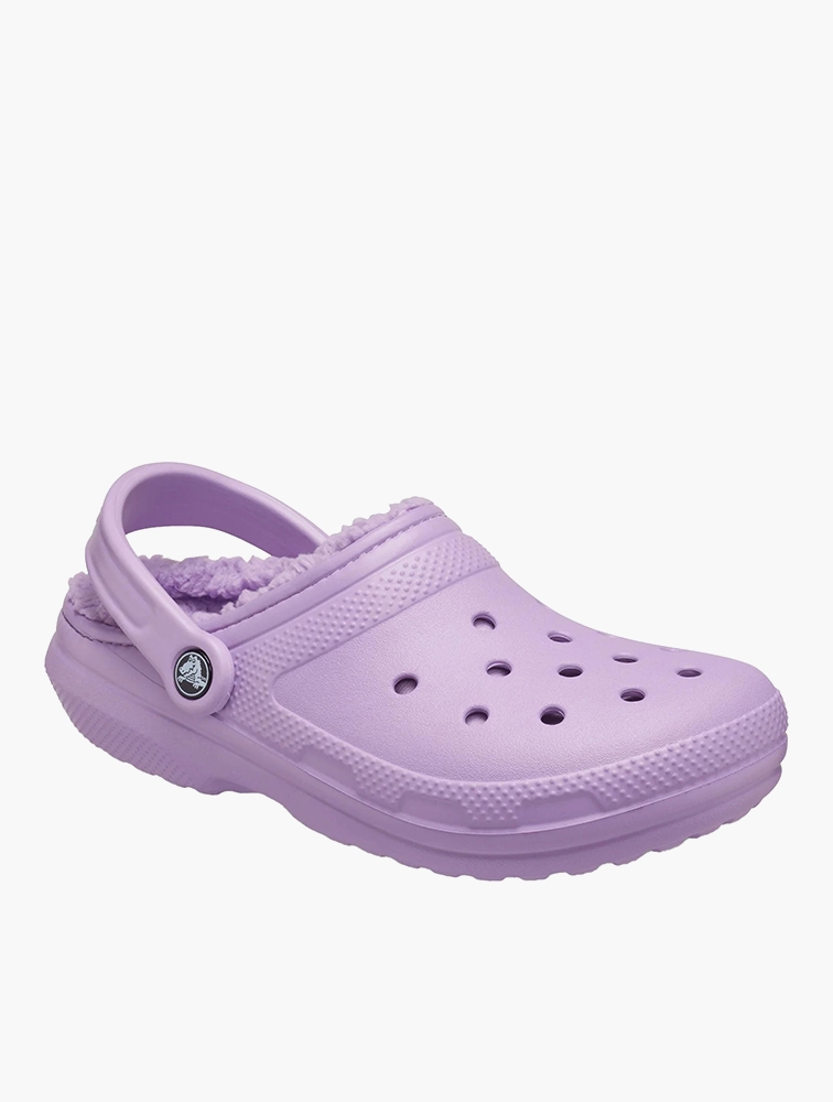 MyRunway Shop Crocs Lavender Classic Fuzz Lined Clogs for Women